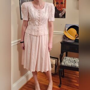 Kathie Lee Pink Embroidered Dress